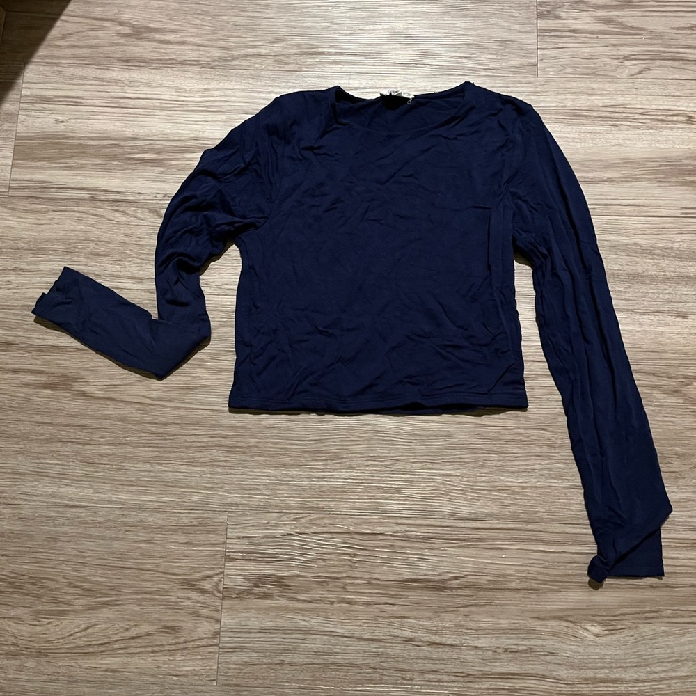 Navy blue long sleeve top